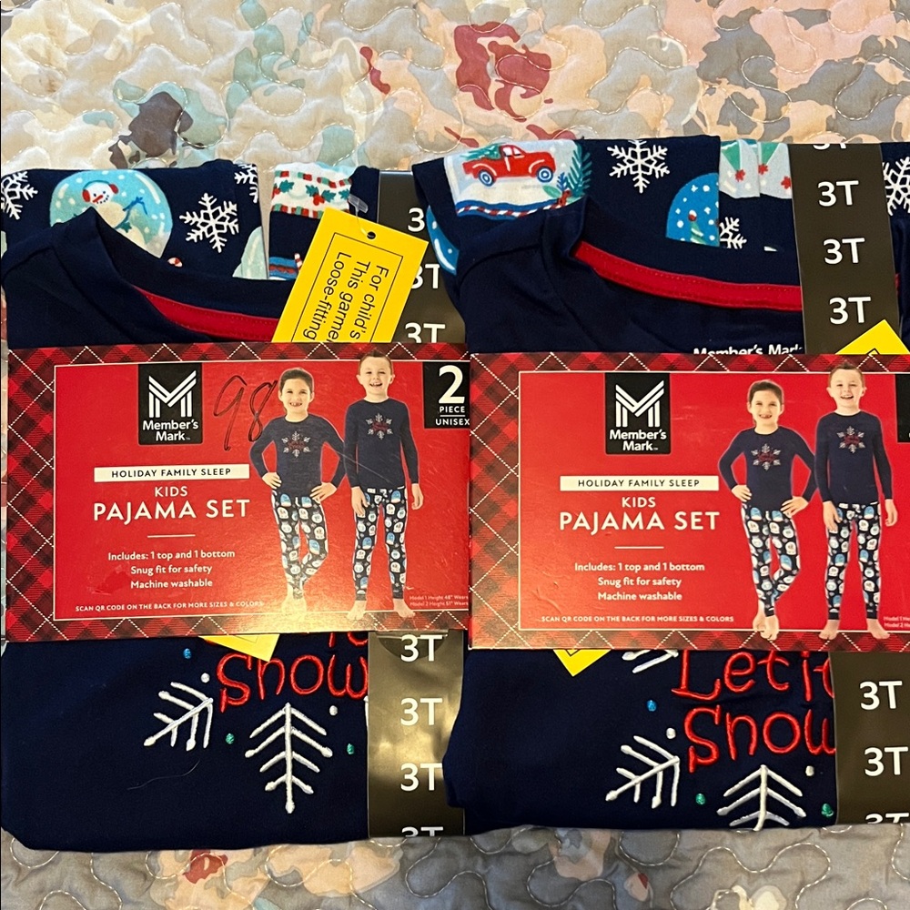 Kids Pajama Set - Navy and Red
